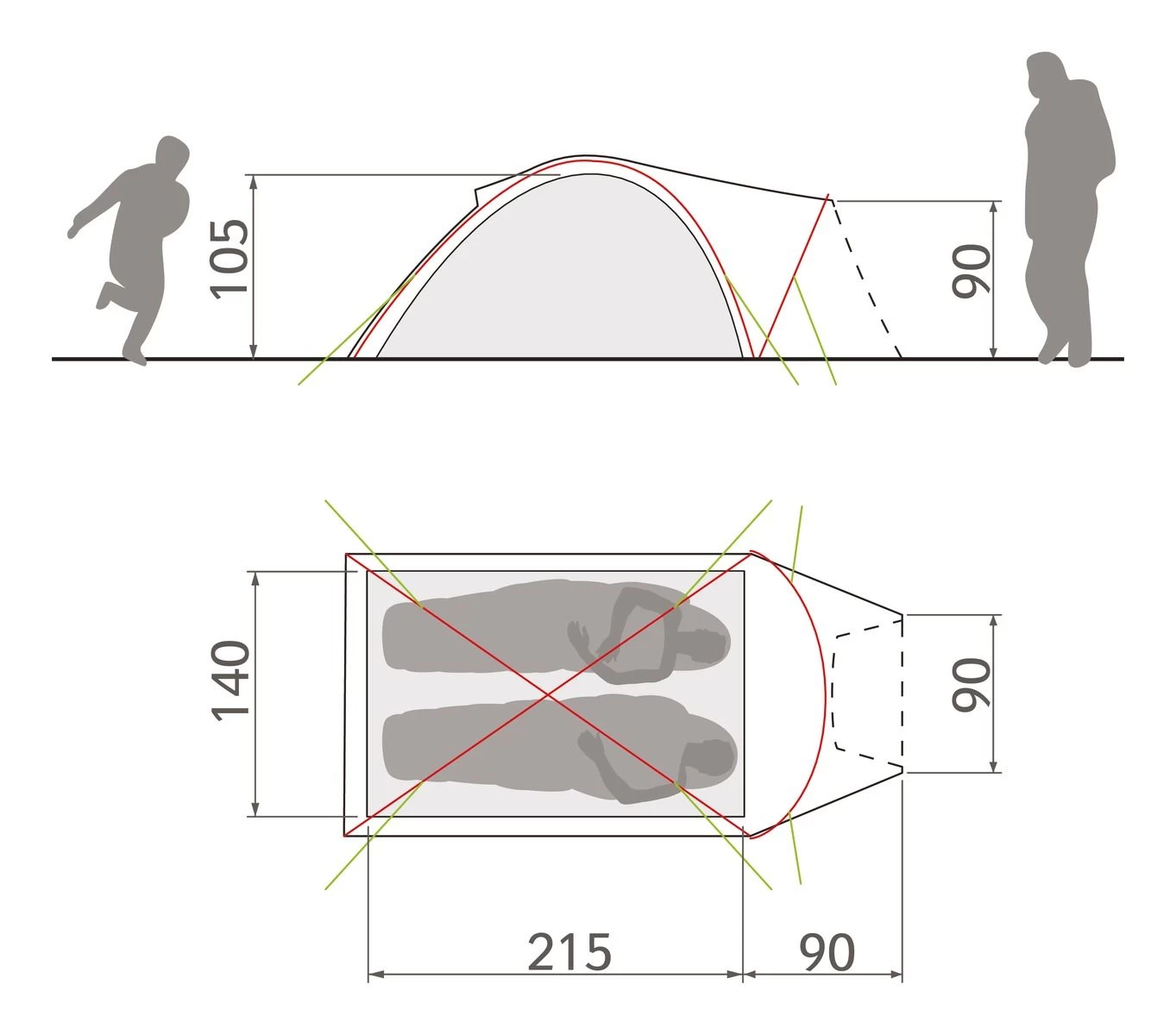 Vaude Campo Compact XT 2P Zelt (terracotta) – Bild 3