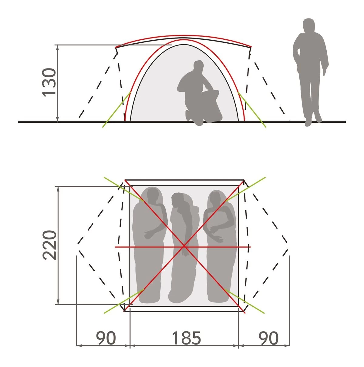Vaude Campo Grande 3-4P Zelt (terracotta) – Bild 3