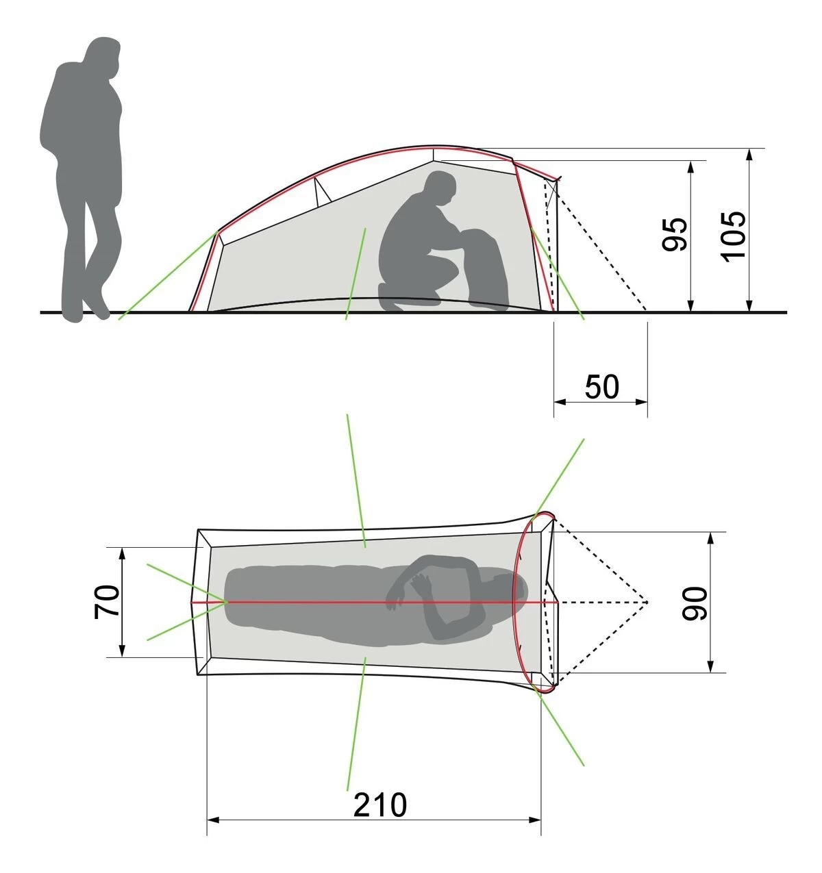 Vaude Taurus SUL 1P Zelt (cress-green) – Bild 3
